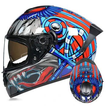 

Motorcycle Helmets Moto Helmet Casque Racing Moto Helmet Riding Full Face Motocross Helmet Double Lens Mororbike DOT Approved