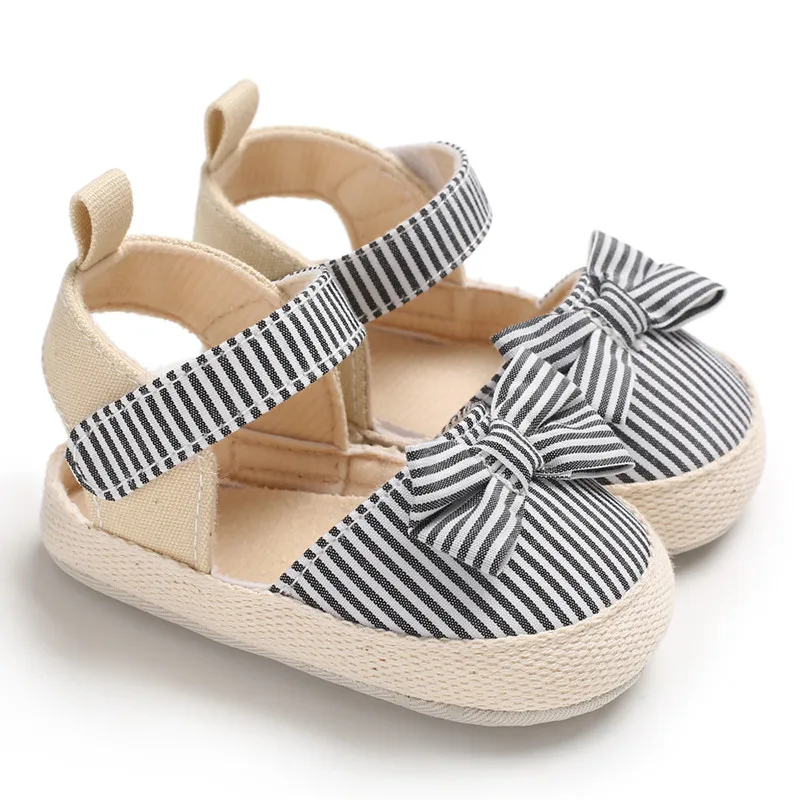 Canvas Baby Girls Sandals Kids Black Blue Pink Striped Baby Girls Shoes Toddler Cute Bow Tie Soft Shoes Sandals,kids shoes,kids sandals,baby sandals,sandals and clogs