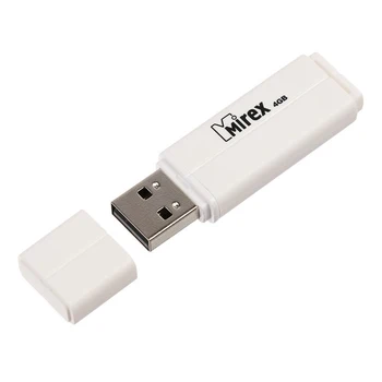 

Flash drive Mirex LINE WHITE, 4 GB, USB2.0, read up to 25 Mb / s, write up to 15 Mb / s, white 4245647