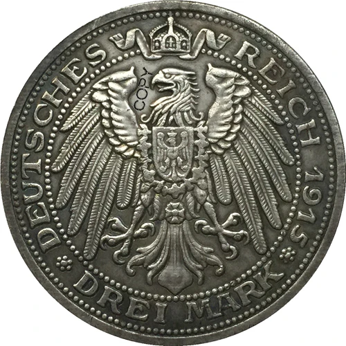 Пособия по немецкому языку 1915 3 марки копия монет 33 мм