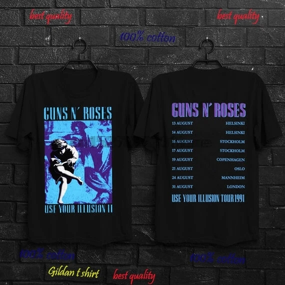 New Guns N Roses Concert Tour 1991 T-Shirt Gildan Size S 2XL TOP Edition