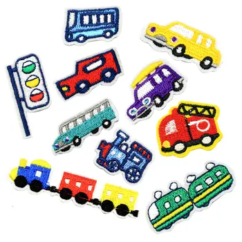 

Cute Mini Car Patch for Clothing Iron on Patches Embroidered Sticker Sewing Children Kid Clothes Stripe Accessories Ironing