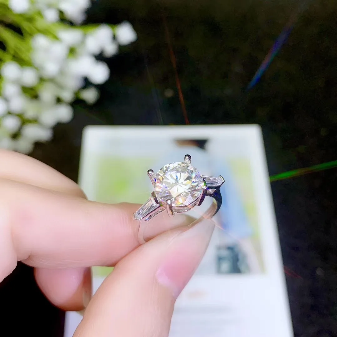 BOEYCJR 925 серебро 1ct/2ct/3ct F цвет Moissanite VVS обручальное свадебное кольцо с бриллиантом с национальным сертификатом для женщин