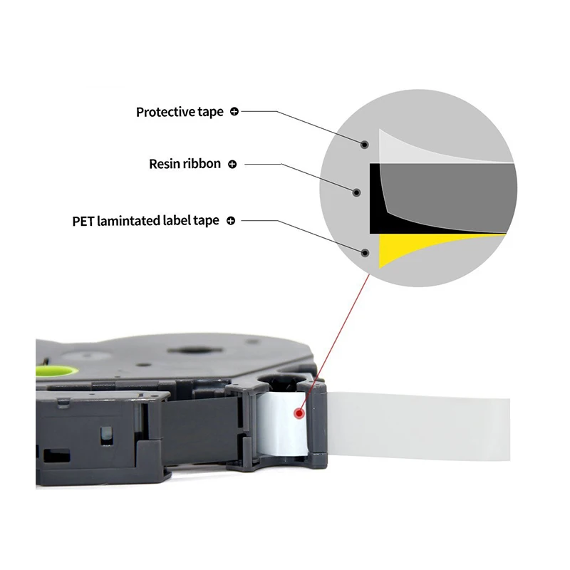TZE 라미네이트 리본, 브라더 Ptouch PT-H110 D600 710BT 라벨 메이커 테이프와 호환, 12mm, tze231, tz335, tz631, tz131, MQP35
