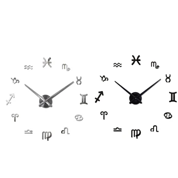 

3D Wall Clock,DIY Frameless Wall Clock Wall Stickers Constellation Clock for Living Room Office Kitchen Decor