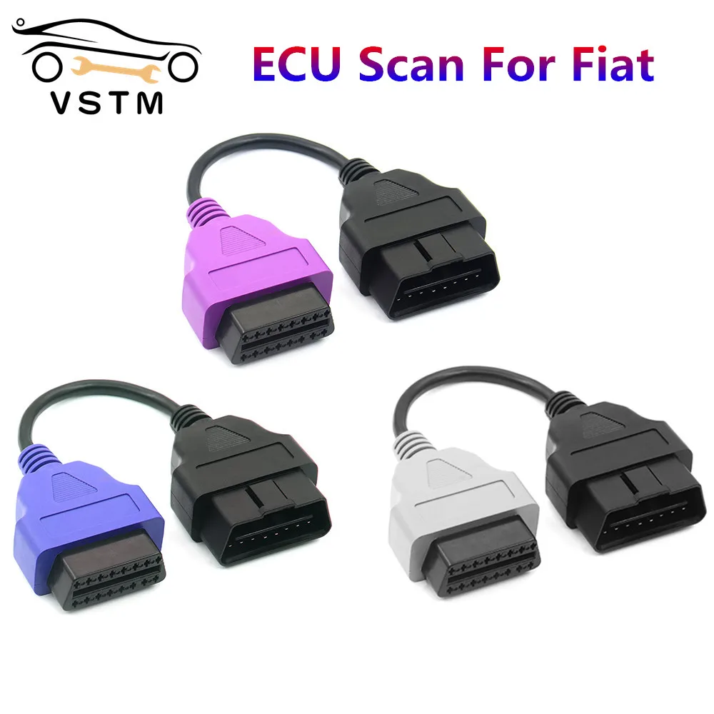 New Arrival For Fiat ECU 3 pcs Cables for FIAT Scan & Multiecuscan Adaptor OBD2 Connector Diagnostic Adapter Cable Free Ship |