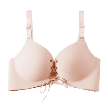 

Women Underwear Sexy Lingerie Smooth Straps No Trace No Steel Ring Solid Color Gathered Bra