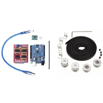 

Cnc Shield V3 Engraving Machine 3D Printer with 2X GT2 Pulley 20 Teeth Bore 5mm + 8Ft 2.5M 2GT GT2 Timing Belt