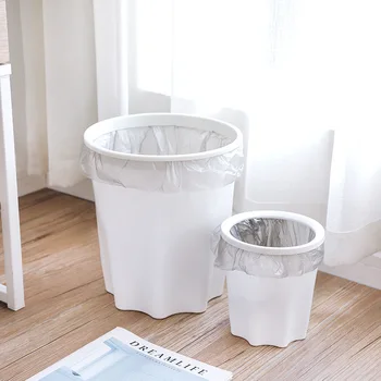 

Eco-Friendly Trash Bin Plastic Lidless Home Wastepaper Baskets Kitchen Bathroom Waste Storage Can