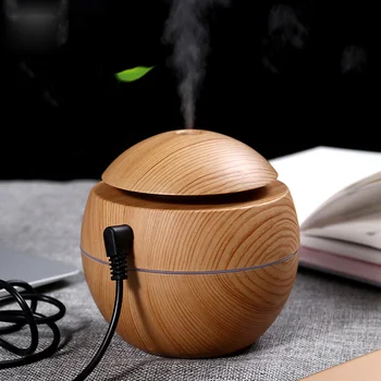 

"Home Air Freshener Wood Grain Ultrasonic Mini Electric Usb Humidifier 7 Led Color Change Mist Maker Fragrance Diffuser for Car"
