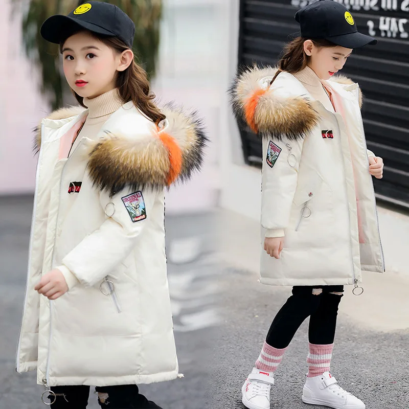 

-30 Degree 2019 Girls Clothing Winter Duck Down Jackets Children Coats Warm Thick Clothes Kids Outerwears for Cold Parka Fashion