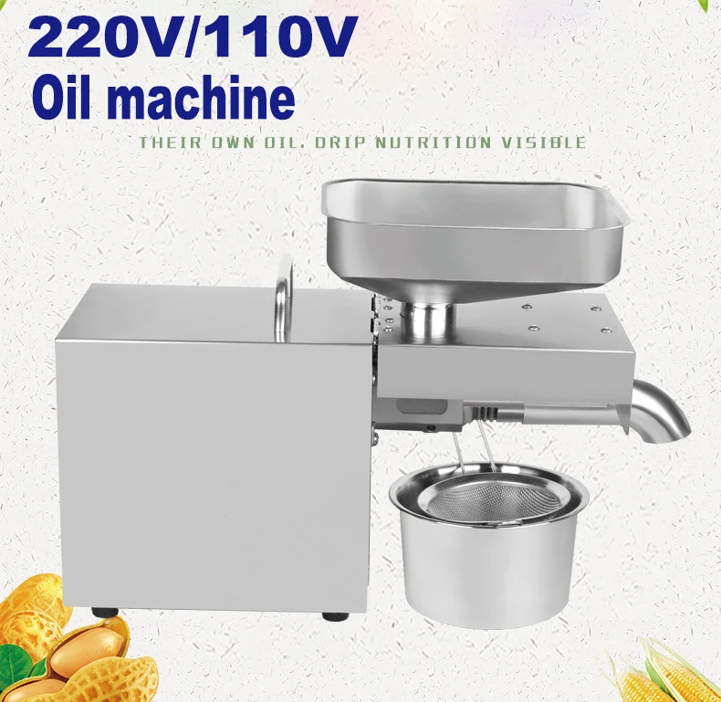 

Automatic Cold Hot Press Oil Machine Sunflower Seeds Oil Extractor 110/220V Commercial Oil Presser