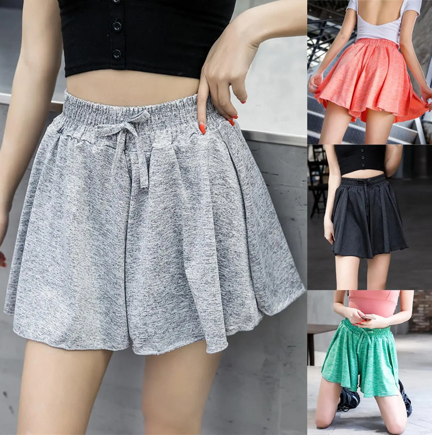 

Female Shorts Loose Three-point Skirt Shorts For Women Quick-drying Double-layer Large Size Plus Fat Outer Wear Fake Two Pieces