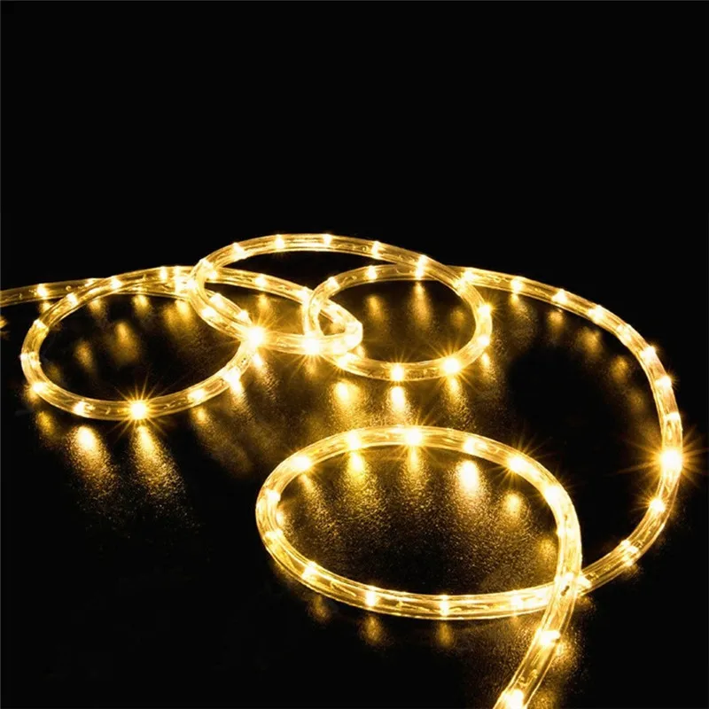 leds movido energia solar corda tubo luzes da corda ao ar livre prova dwaterproof água luzes de fadas jardim guirlanda para decoração quintal natal