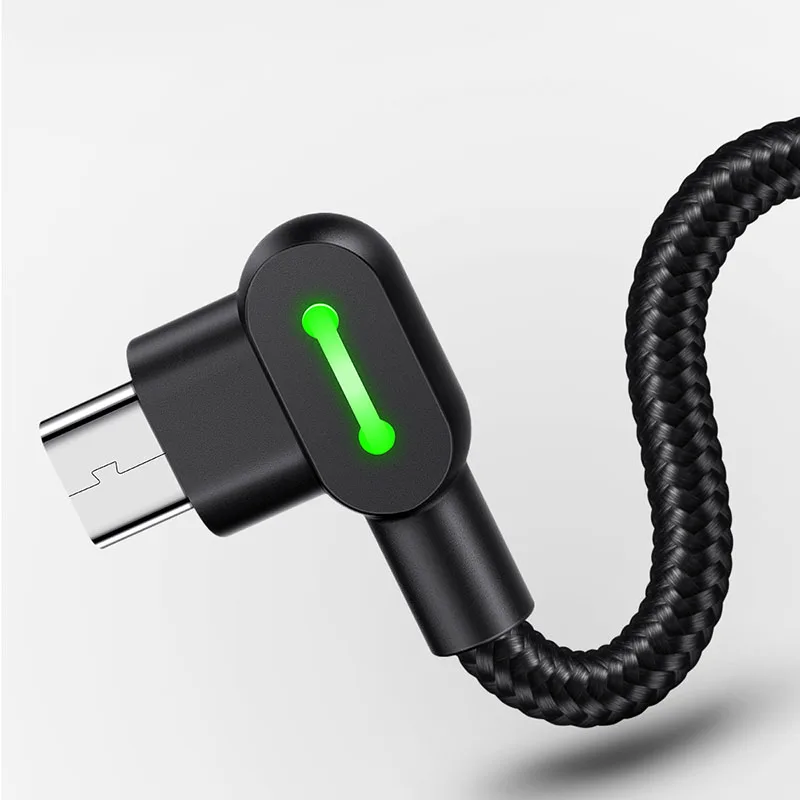 USB 3,1 Быстрый зарядный кабель под прямым углом 90 градусов кабель для синхронизации данных со светом LHB99