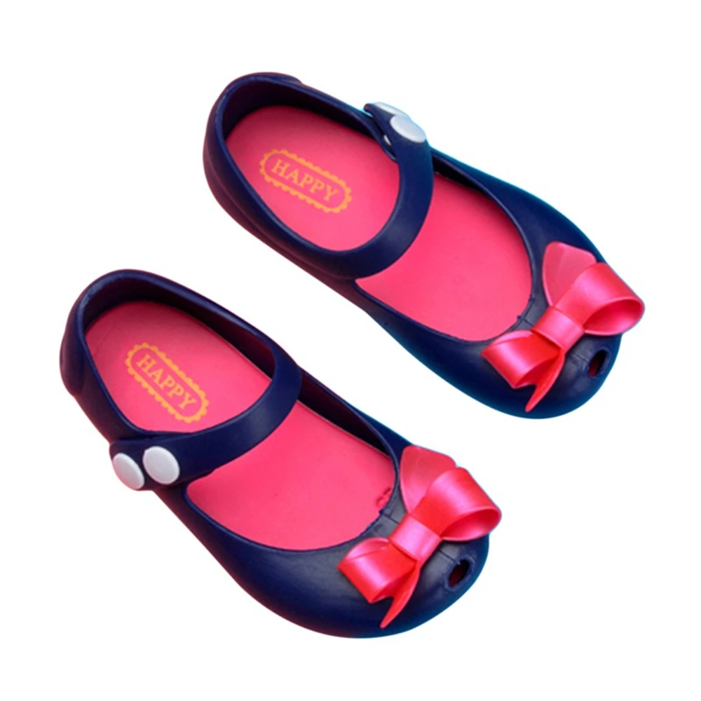 Baby Girl's Bow jelly shoes Casual Flats New Melissa Fashion Girl's Mini Sandals Korean Princess Beach Soft Slip-on Sandals boy sandals fashion