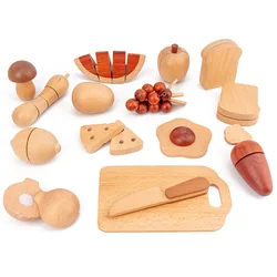 Ensemble de jouets de cuisine en bois pour enfants, Simulation d'ustensiles de cuisine, Mini nourriture Miniature, jouets éducatifs, cadeaux pour enfants 