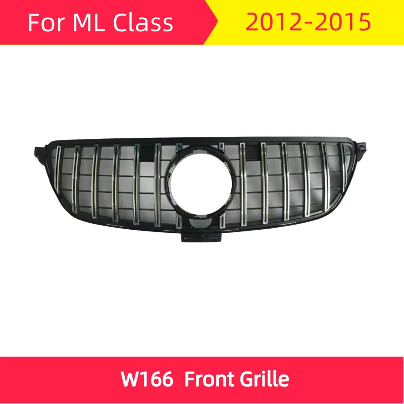 GT Передняя решетка для mercedes W166 2012- ML класс ML300 ML320 ML350 ML400 ML450 ABS передний Стайлинг автомобильной решетки - Цвет: Silver