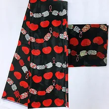 Африканская ткань Африканская шелковая восковая ткань атласная шелковая ткань Анкара ткань Дубай кружево 2+ 4 ярдов шифоновая ткань Африканская восковая MO-N5