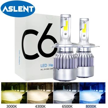 

2PCS 3000K 6500K 8000K 8000LM Turbo H1 H8 H4 Led bulb 12V C6 Car Headlight H3 H7 H11 9007 9005 9006 Super Bright lamp Fog Light