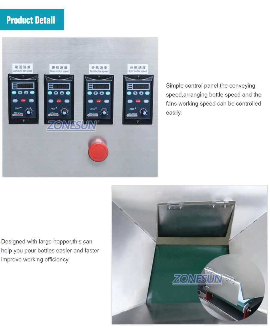 ZONESUN ZS-LP150 Fully Automatic Plastic Small Bottle Arranging Unscrambler Machine For Filling Machine Production Line