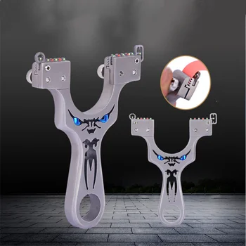 

Big support head slingshot outdoor flat leather precision free binding fast pressure stainless steel high precision sling shot