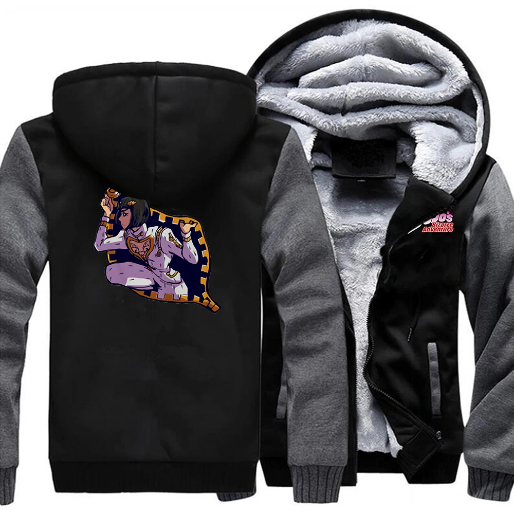 

Anime JoJo's Bizarre Adventure Warm Men Hoodies Jackets Anime JoJo's Adventure Fashion Hoodies Fabrics Jacket Men Fitness Jacket