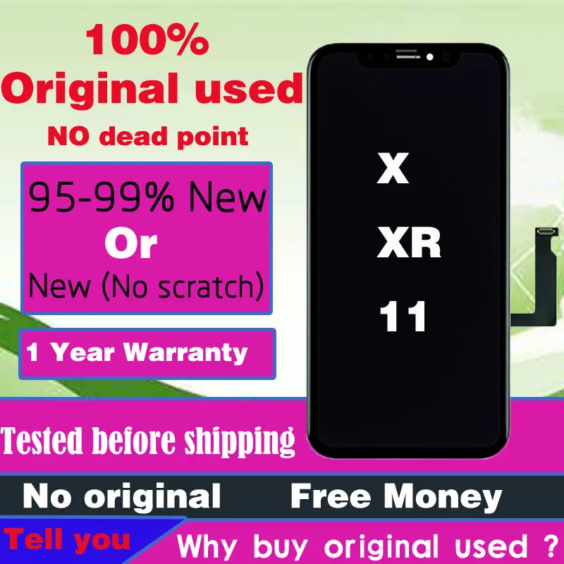 

100% Original Display For iPhone 11 lcd Screen For Iphone XR X Pantalla With 3D Touch Screen digitizer assembly