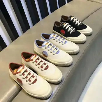 

Zapatillas Mujer Ladies Sneakers Basket Femme Lace-UP Chaussures Femme Casual Zapatos De Mujer Flats Canvas Shoes Light