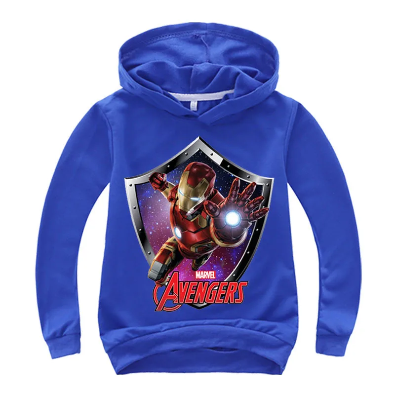 Мультфильм Мстители Marvel супергероя Железный человек толстовки с капюшоном и