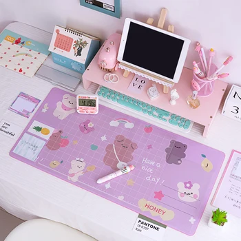 

Pink color oversized waterproof flower mouse pad desk pad cute student office supply writing desk mat suitable gift for girl new