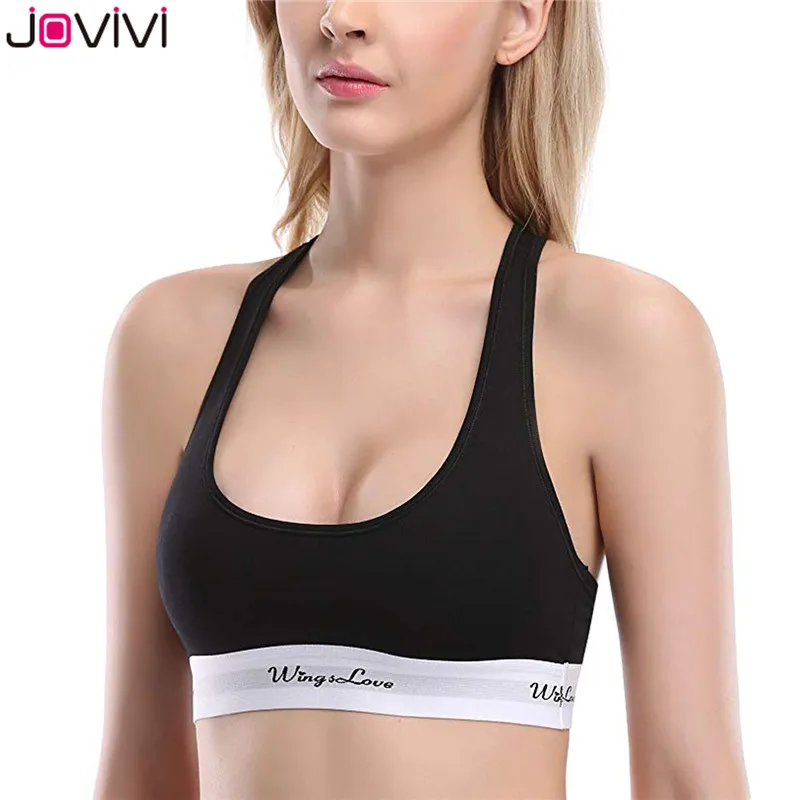 Jovivi Популярный 1 шт. женский спортивный бюстгальтер без косточек удобный женский спортивный лифчик Пуловер черный/белый/серый/синий Wingslove