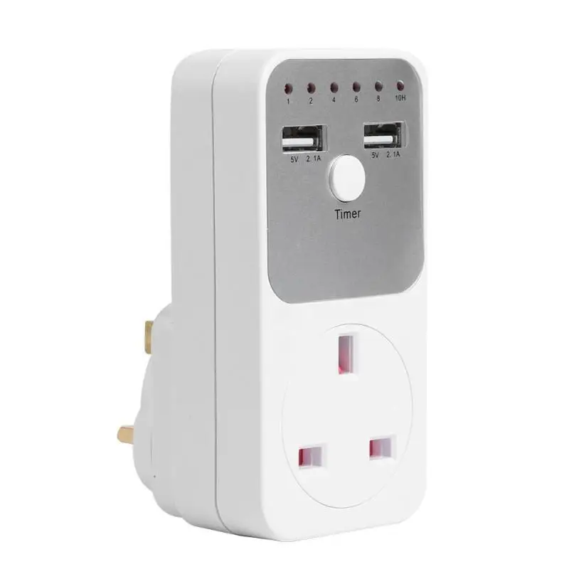 Smart Plug адаптеры AU/UK/FR/BR/EU двойной USB таймер розетка разъем Синхронизации Переключатель Разъем зарядного устройства USB адаптер для Iphone/Ipad/MP3/MP4 - Комплект: UK