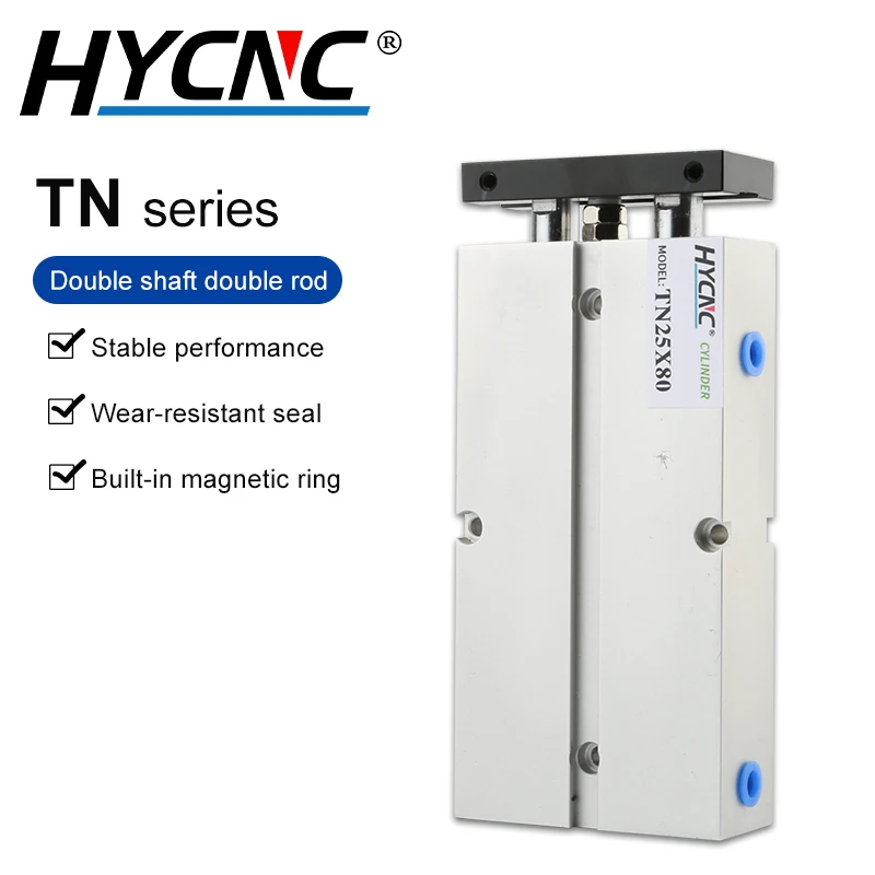 Cilindro Miniaturizzato A Doppio Effetto Serie Tn Serie 20/25/32Mm Diametro Guida Cilindro Pneumatico A Doppio Albero