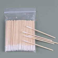 Деревянные ватные тампоны 100 шт./упак., косметика для здоровья, ювелирные изделия для ушей, чистящие палочки, деревянные ватные тампоны