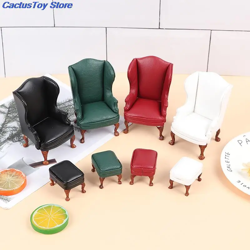 4 colors 1:12 Dollhouse Mini Furniture Miniature Rement Doll Accessories Leather Sofa With Pedal Toys Decoration | Игрушки и хобби