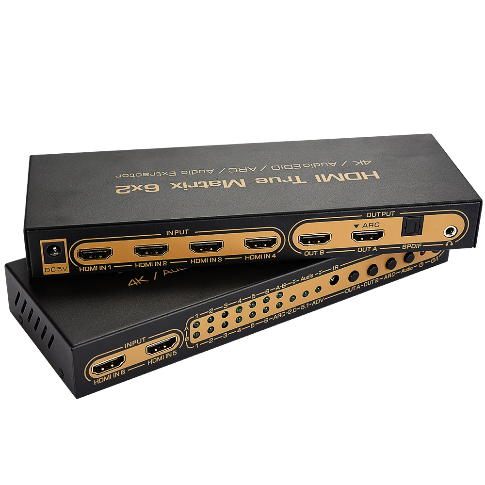 Extrator de Áudio Conversor de Saída para Hdtv Hdmi Matrix v 4 k * 2 3d Áudio Edid - Arco 5.1ch Switch Splitter 6 Entrada 06m1 6x2 Pip 1.4 Mod. 1435878 - Image 2