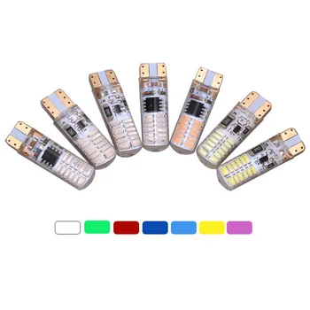 

Auto Flash T10 W5W 3014 24 SMD 194 168 Silicone LED 12V Car Strobe Side Wedge Turn Clearance Light Marker Signal Lamp Bulb