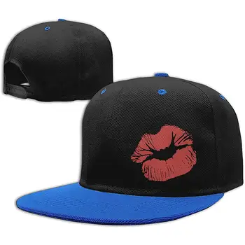 

Kiss Mark Lips Contrast Hip Hop Baseball Cap Unisex Adjustable White