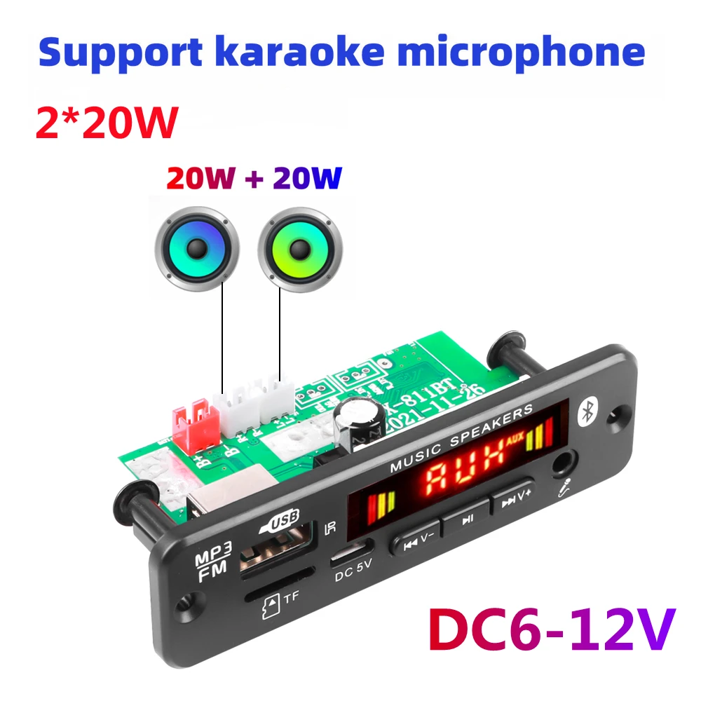 Top Handsfree DC 5V 18V MP3 Decoder Board 50W Amplifier Bluetooth