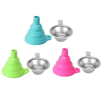 

6 Pack 3D Printer Accessories Include Collapsible Silicone Funnel and Filter Cups for Pouring