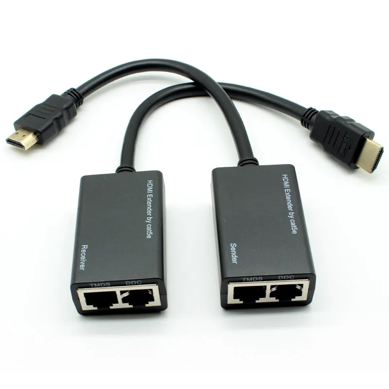 

one pair HDMI Over RJ45 CAT-5e CAT-6 cable UTP LAN Ethernet Extender Repeater 1080P HDTV to 30 meters