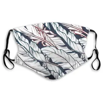 

White Banana Leaves Washable Reusable Mask, Anti Dust Half Face Mouth Mask For Kids Teens Men Women With Adjustable Ear Loops