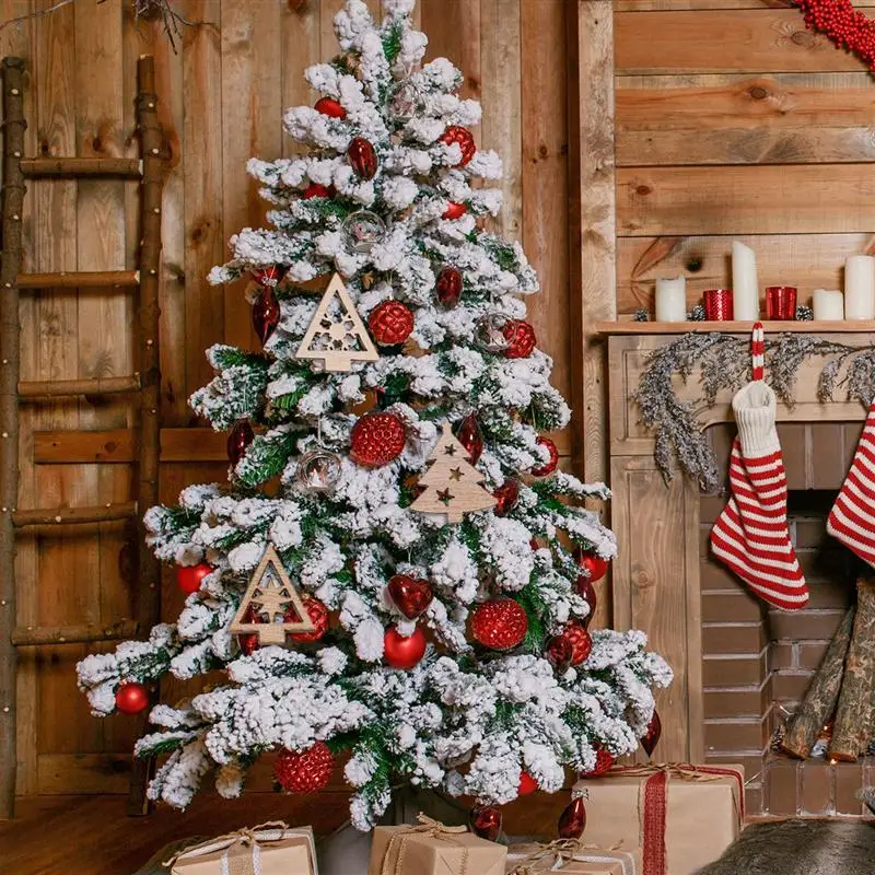 100 шт креативные деревянные Рождественские елки деревянные поделки вечерние украшения(случайный стиль