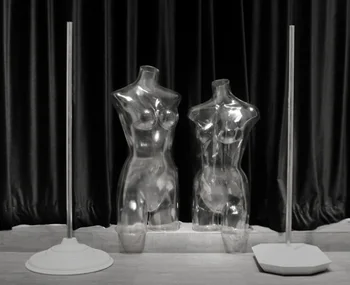 

Best Quality Upper Body Transparent Mannequin With Base On Sale