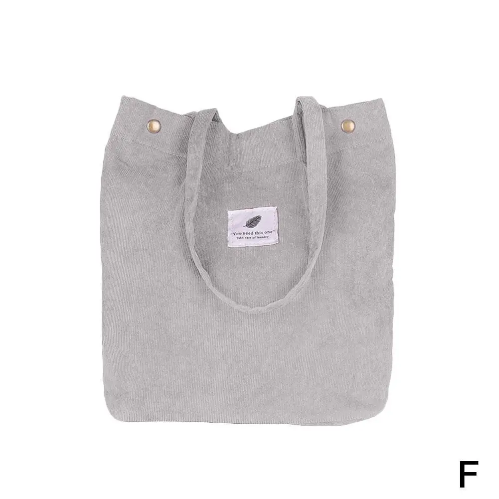 grey bag Повседневная сумка для женщин, сумка для книг, Женская однотонная Вельветовая сумка на плечо, сумка для покупок, сумка-тоут, посылка через плечо, холщовые сумки - Цвет: grey bag