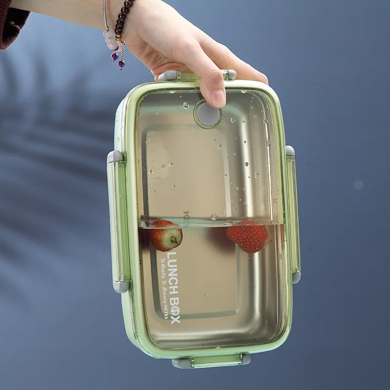 304 Ланч-бокс из нержавеющей стали высокой емкости экологичный герметичный прямоугольник для микроволновой печи с подогревом Bento box детское питание контейнер