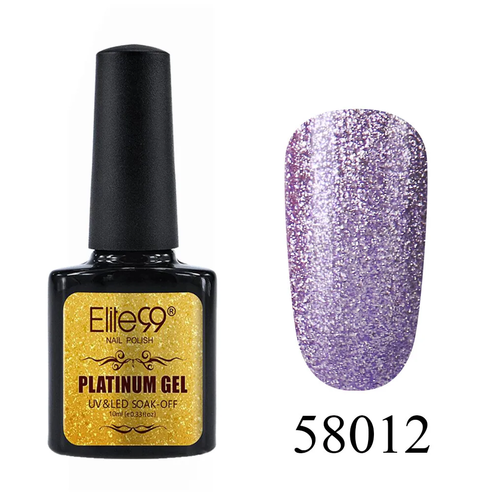 Elite99 10 мл Блестящий УФ-гель для ногтей Platinum Soak Off Nail Art Маникюр гели для ногтей гибридные Лаки гель лак для ногтей набор - Цвет: 58012