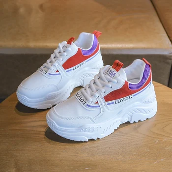 

Plus Size 35-51 Nice New Autumn Vulcanized Shoes Woman Flat Heels Women Leisure Sneakers College Girls 7cm Platform Footwear