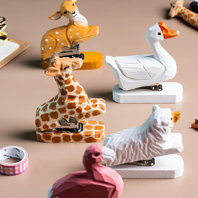 Степлер с животными ручной работы без скоб для обвязки книг бумаги канцелярские